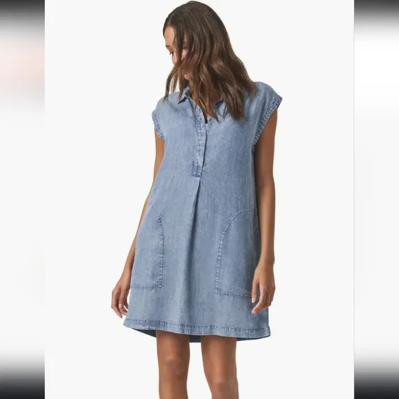 Splendid Wren Indigo Chambray Shift Minidress • NWOT 🦈 - Picture 4 of 9
